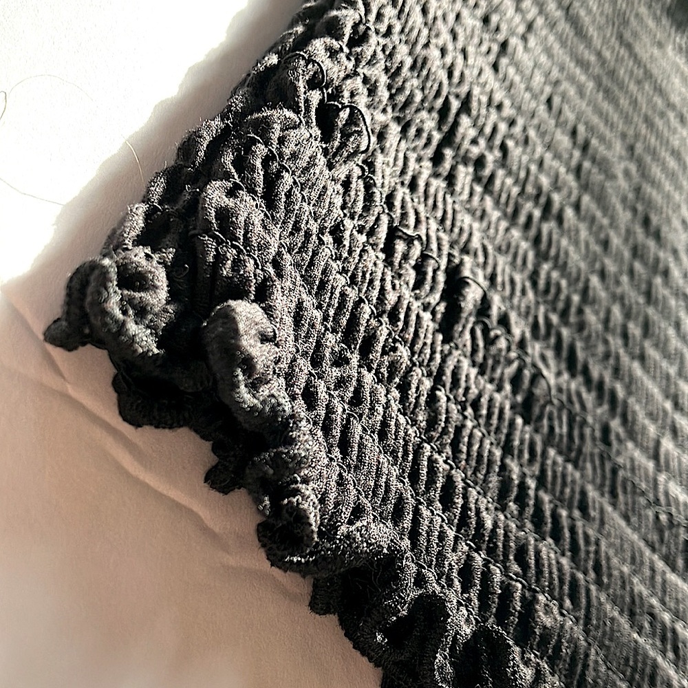 Black Ruffled Tube Top